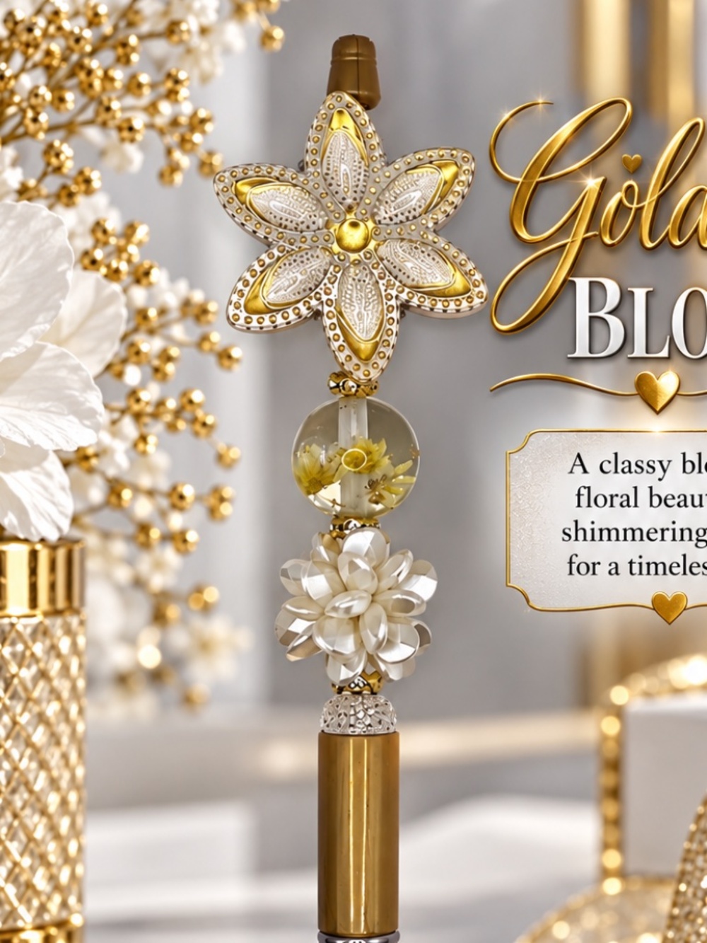 Golden Bloom Pen - Picture 2 of 3